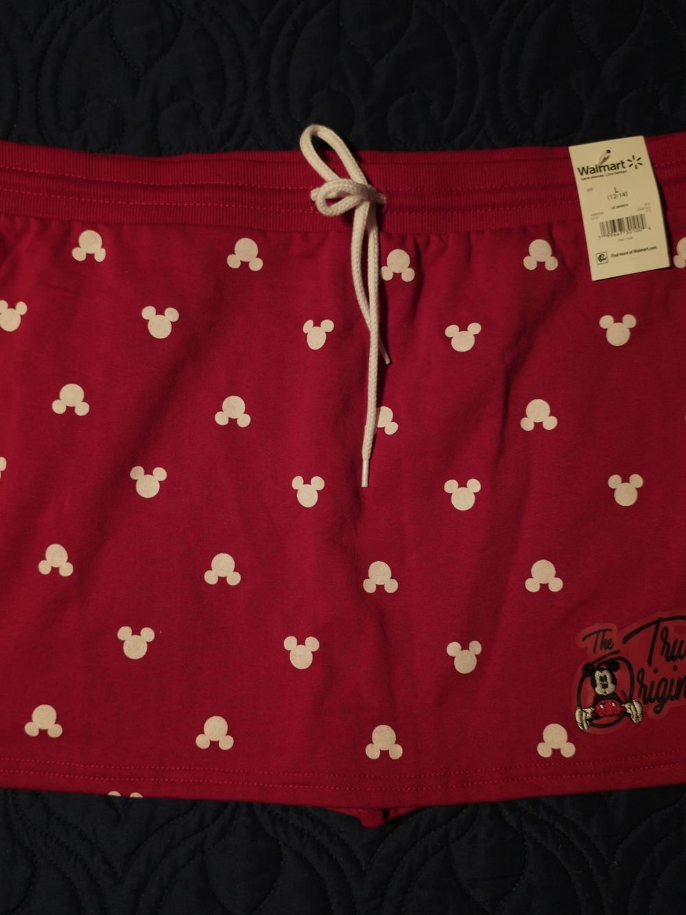 Mickey Mouse Red Skort Size L | White Polka Dot Mickey Heads Lace Trim | NWT